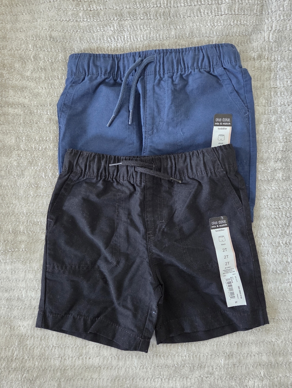 2-Pack Toddler Shorts - Blue & Black